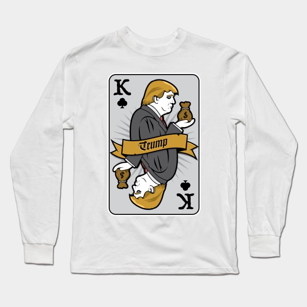 Donald Trump Card Long Sleeve T-Shirt by UnluckyDevil